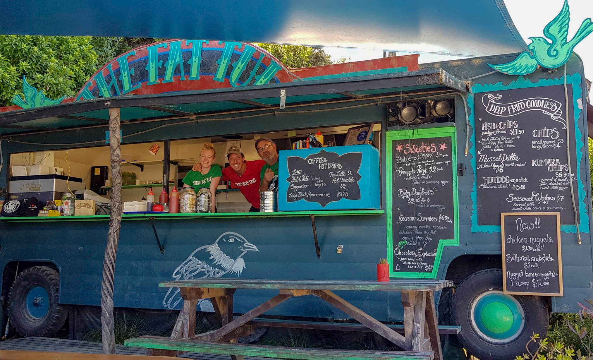 Tui Burger Truck im Abel Tasman Nationalpark