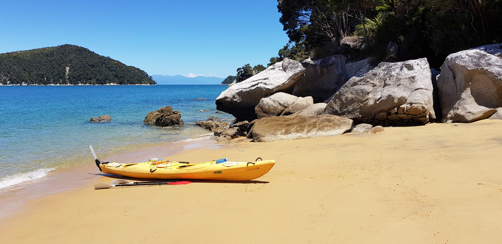 Mit dem Kajak im Abel Tasman Nationalpark