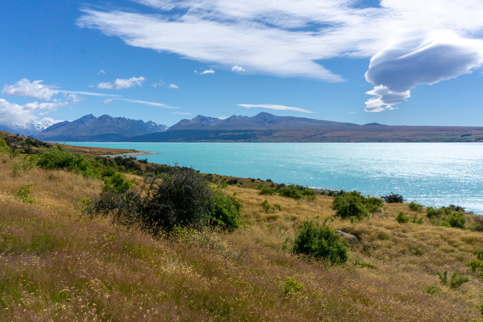 Lake Pukaki nähe des Mount Cook Nationalparks