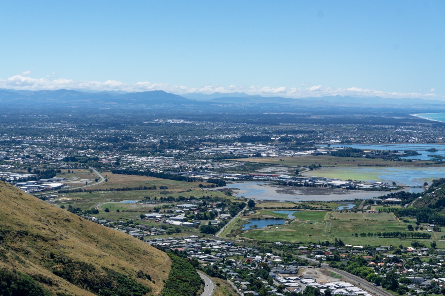 Ausblick vom Bridle Path Walk in Christchurch